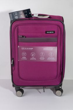 Samsonite Ascella 3.0 Carry-On Expandable Spinner luggage in light plum (purple). 