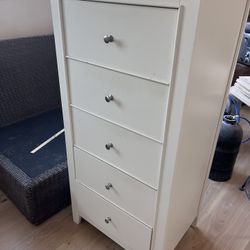 White 5 drawer dresser Storage