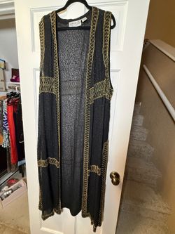 💫✨🖤Vintage Judith Ann Plus Black Beaded Cover-Up | Size 2X 🔥
