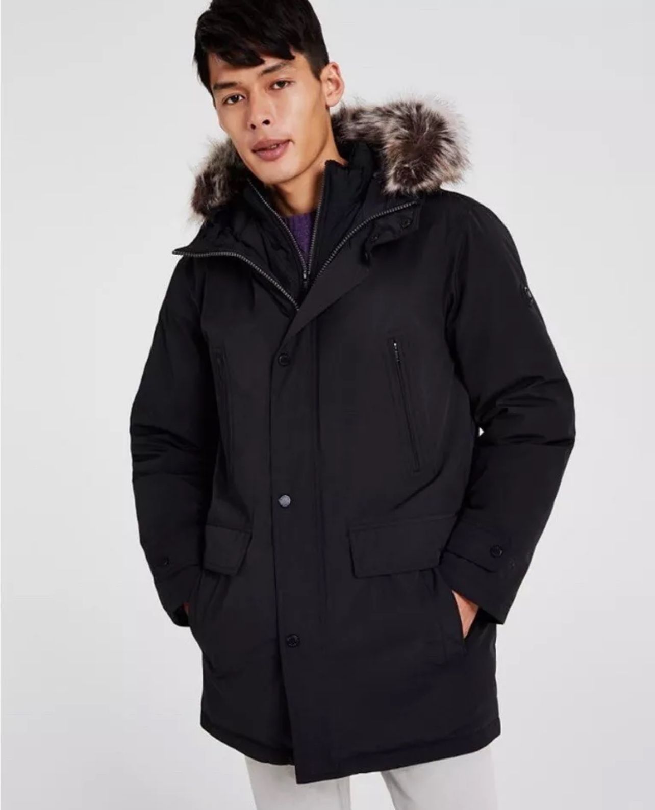 Rare Michael Kors Men's Hooded Jacket Fur Parka USA L