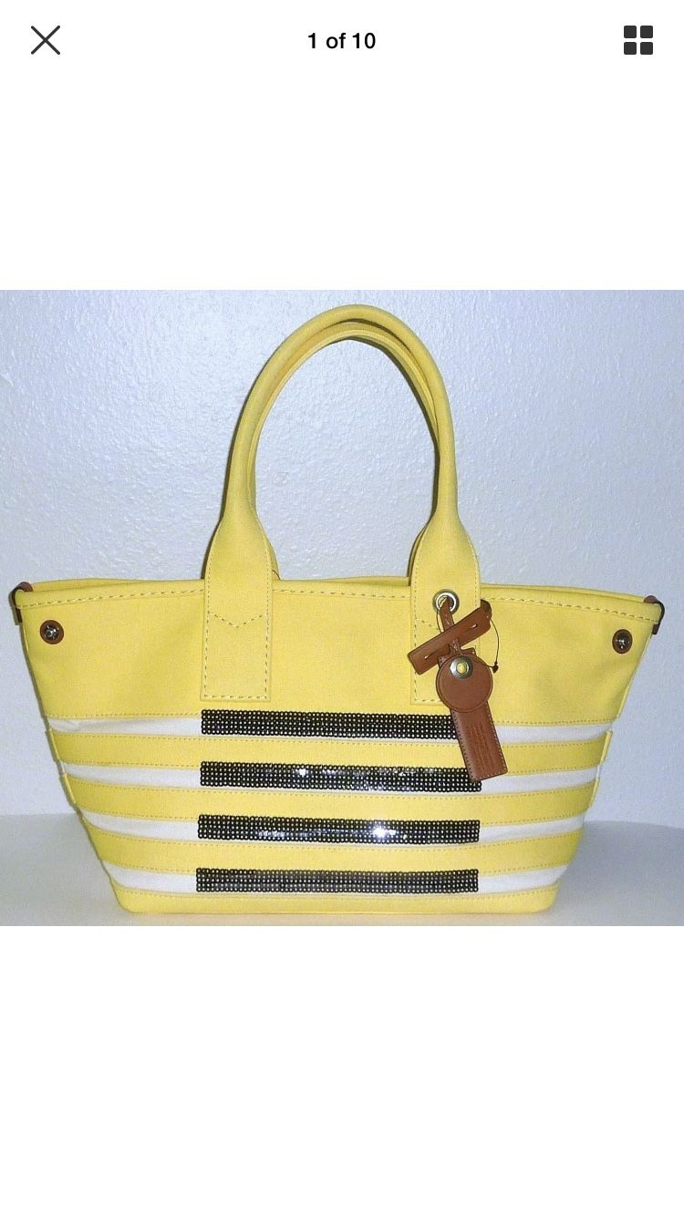 Marc By Marc Jacobs Yellow Tote sequins stripped