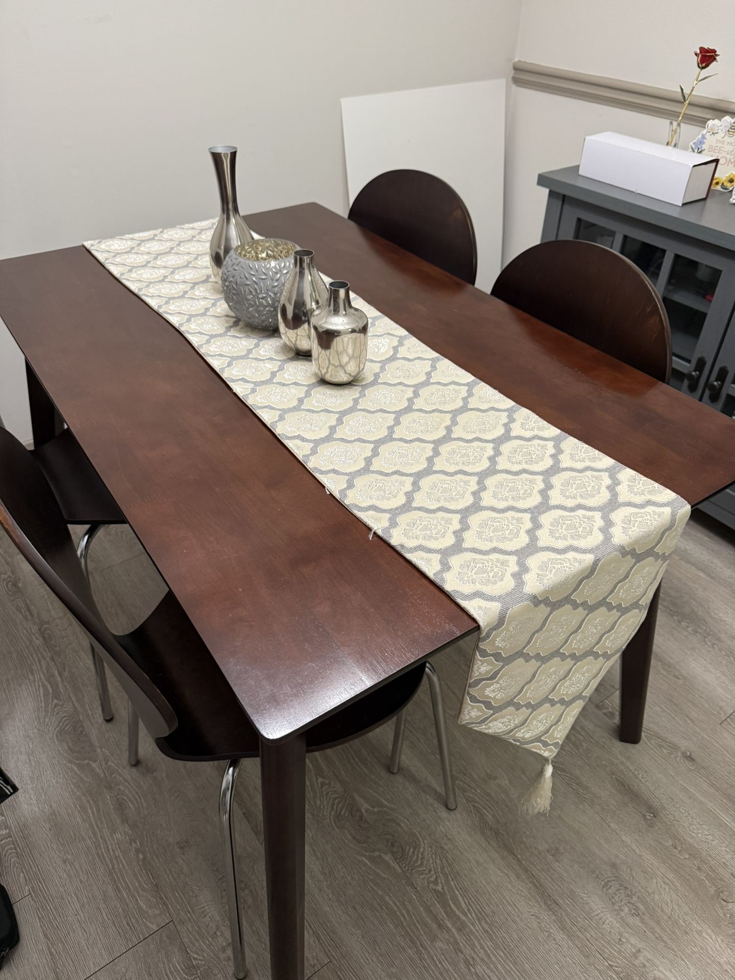 Wooden Dining Table With Chairs