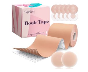 Boob Tape Breast Lift Tape for Large Breasts with 2 Pcs Nipple Covers Invisible