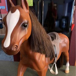 BATTAT 20" Quarter Horse Brown White Mane Large Toy Dolls American Girl VINTAGE