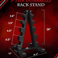 Dumbells Rack 1 Triangle type  5 Tier  Capacity 300 lbs  Brand New in Box 45$