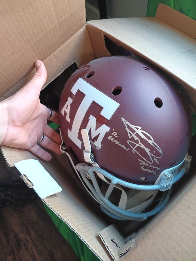 Texas A&M Autographed Helmet 