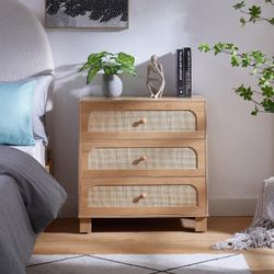3 Drawers Rattan Dresser