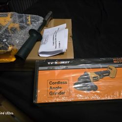 Drill and cordless angle grinder