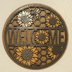 Sunflower Welcome Sign 