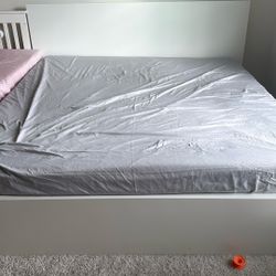 White IKEA Malm King Bed Frame 