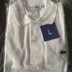 Lacoste white polo size large