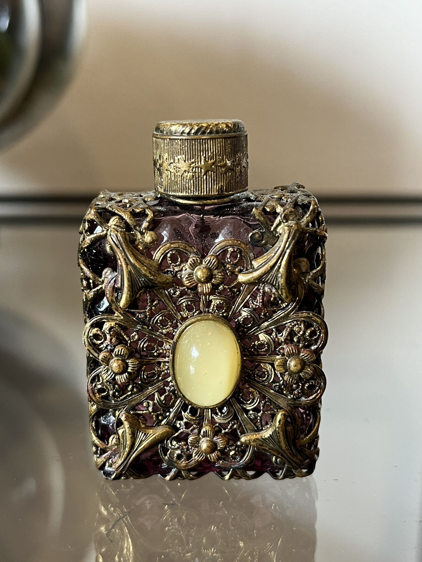Antique Czech Glass Perfume Bottle