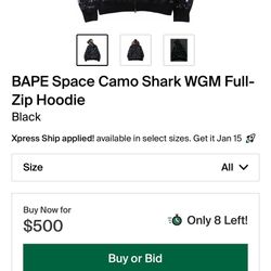 SPACE CAMO SHARK BAPE HOODIE