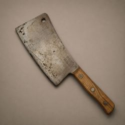 Briddell 15" Solid Steel Butcher Meat Cleaver Wood Handle 9" Blade Vintage USA