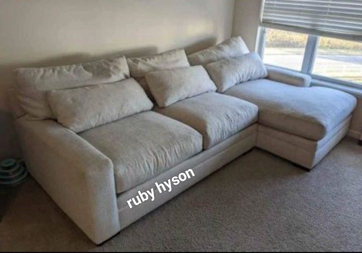 Brand New 🆕 İvory White Sophie 3 Piece Sectional With Chaise | Gray Color Optional @ Fast Delivery 🚚