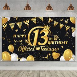 Teenager 13th Backdrop Banner