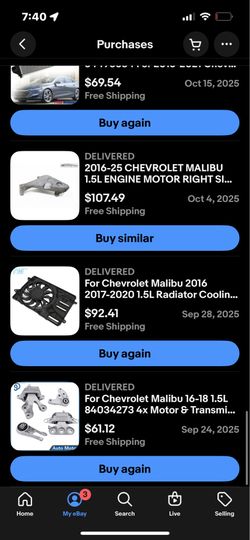 Parts 2017 Chevy Malibu