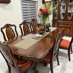 Antique Wood Dinning Set 