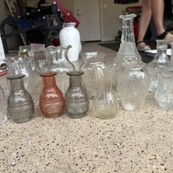 Lot of 17 Vintage & Modern Glass Vases – Wedding/Event Decor