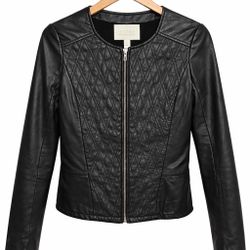 Nordstrom Hinge 100% Leather Quilted Jacket – Women’s Small – Like-new