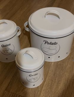 3 piece Potato, Onion, and Garlic Canister Set