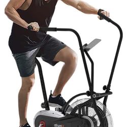 Fan Bike Exercise Upright AirBike Indoor Cycling Fitness Bike Stationary Bicycle with Air Resistance System Grey