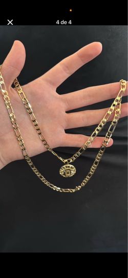 Gold 14k-Plated Brass Chain with Virgin Mary Pend.