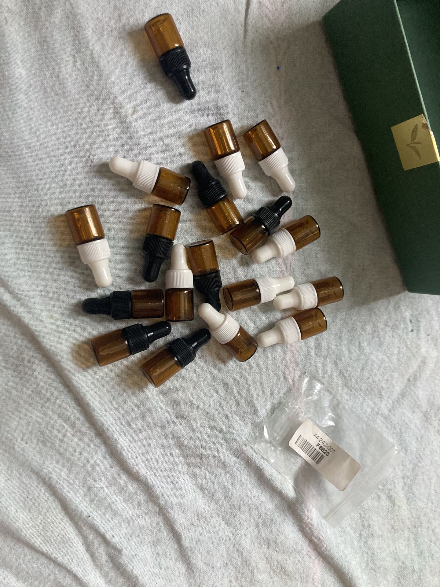 18 Mini Glass Dropper Bottles