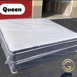 Queen Mattress Set PillowTop – Brand New –  Same Day Delivery Available 🚚