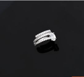 Earring Clip On Silver With Crystal