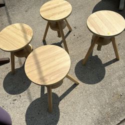 Ikea Adjustable Wood Stools 