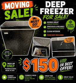 Deep Freezer Chest Freezer 3.5–5.0 Cu Ft Works Great