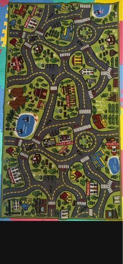 Kids Rug Playmat- City Life Great for Playing with Cars and Toys - Play Learn and Have Fun Safely - Educational Road Traffic Play Mat