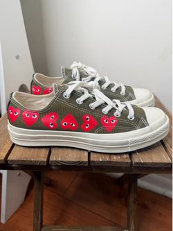 Comme des Garçon play multi-heart  green Converse Chuck Taylor All Star 70 Ox