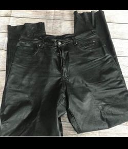 Black Leather Motorcycle Riding Pants Size 36