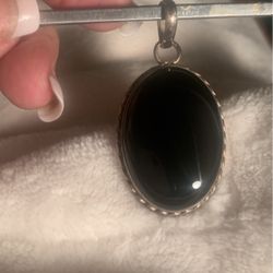 Sterling Silver Black Onyx Pendant