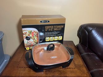BELLA Copper Titanium 12” Electric Skillet with Lid