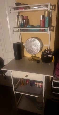 Compact, White Vanity Desk