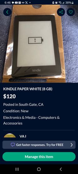 KINDLE PAPER WHITE (8GB)