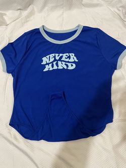 Never mind blue shirt size 3xl