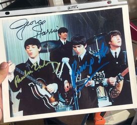 BEATLES Signed Photo McCARTNEY HARRISON RINGO Missing John Lennon