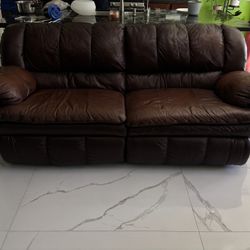 2 Reclining Leather Sofas (Good Condition)