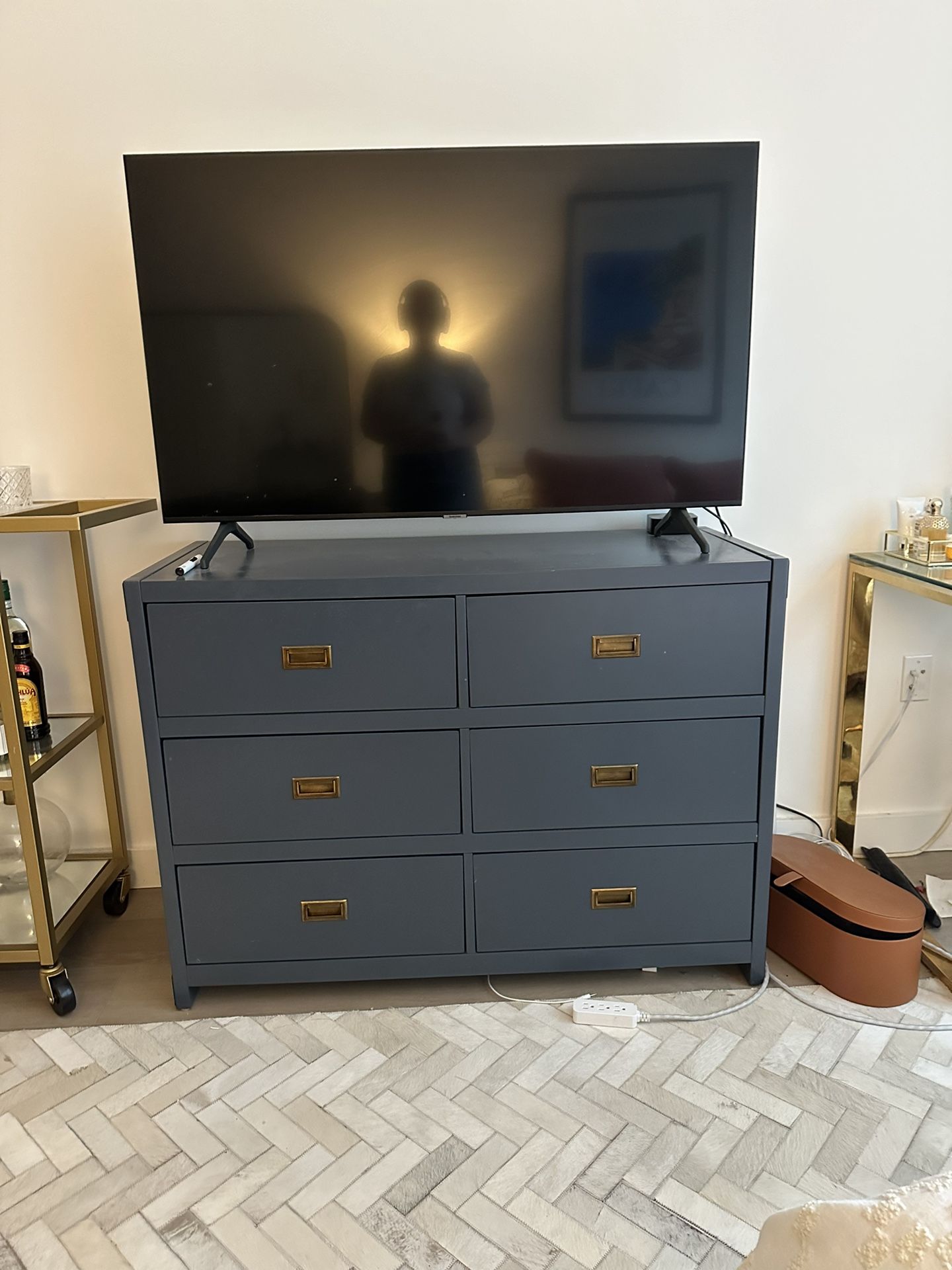 blue dresser gold hardware Butler Dresser main image 1