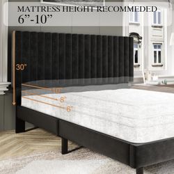 King Size Velvet Bed Frame And Headboard 