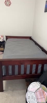 Dark wood Twin bed frame