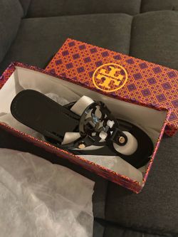 Black miller Tory Burch glossy sandals