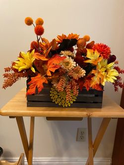 Fall Artificial Floral Arrangement in Wood Crate