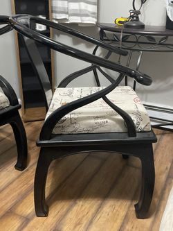 Black Lacquer Chairs-2. Both For 4