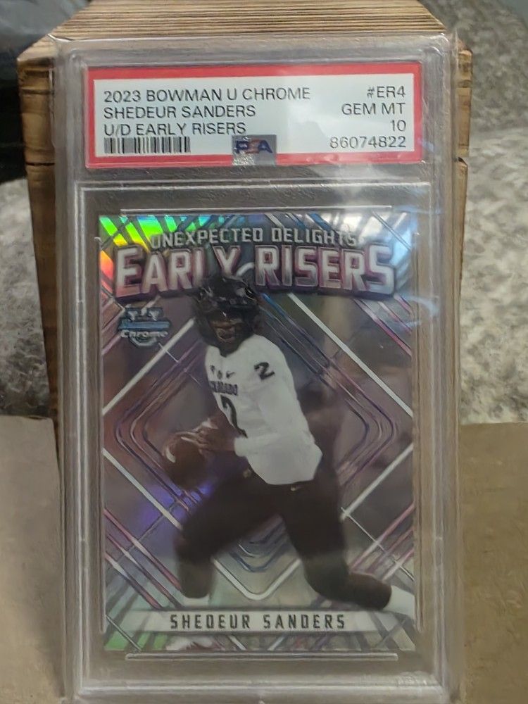 Shedeur Sanders PSA 10 2023 Bowman U Chrome Card.