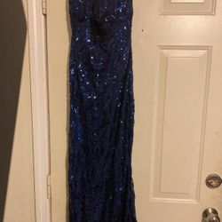 Blue Fasion Nova Champagne Tower Sequin Maxi Dress